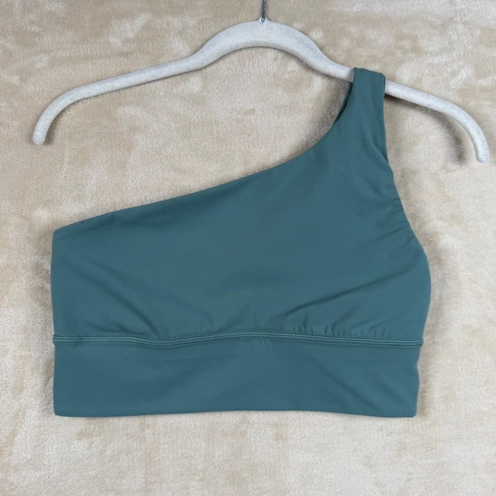 Lululemon Ribbed One-Shoulder Yoga Bra Dark Forest‎ Green Size 8 Activewear